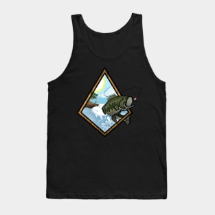 Bass Fishing Sticker Tank Top